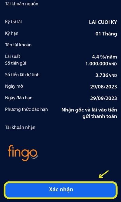 Kiểm tra thông tin và chọn Xác Nhận