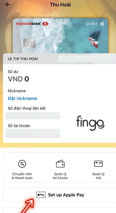 Chọn mục "Set up Apple Pay"