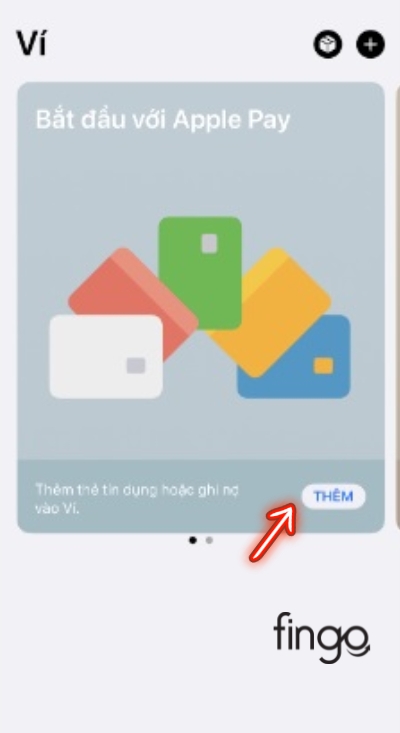 Chọn mục thêm để thêm thẻ ghi nợ