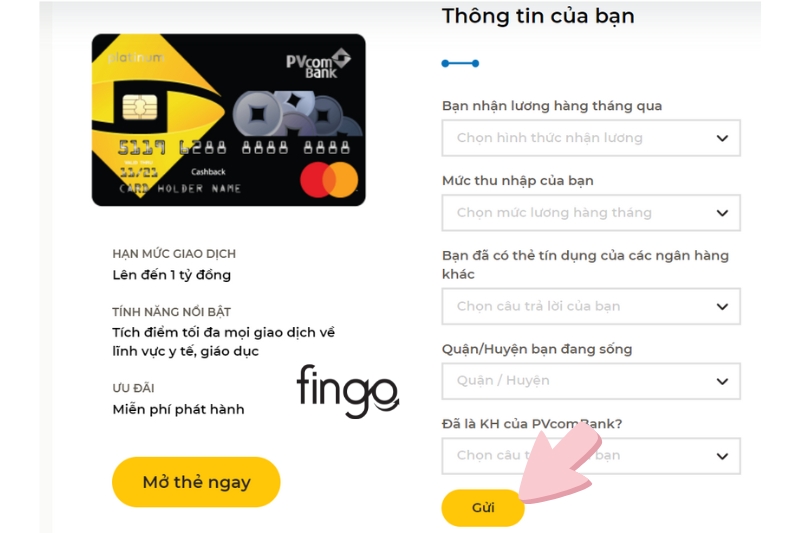 Nhập thông tin ở trang 2 và nhấn chọn gửi