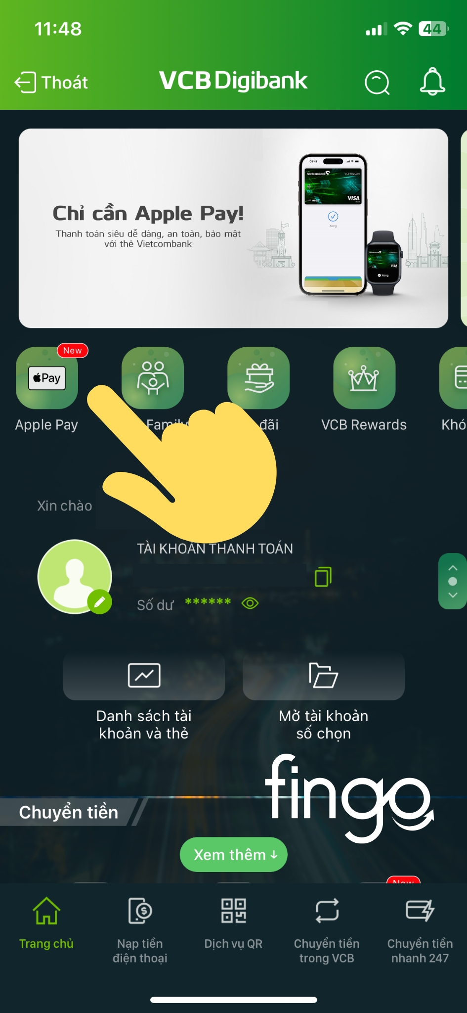 Chọn "Apple Pay".