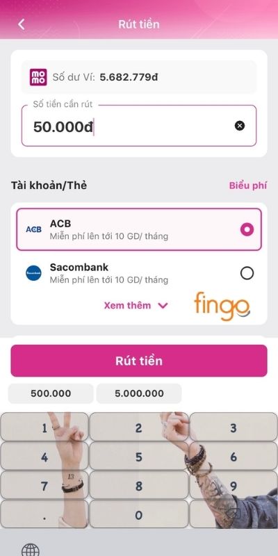 Nhập số tiền bạn muốn chuyển sang ZaloPay