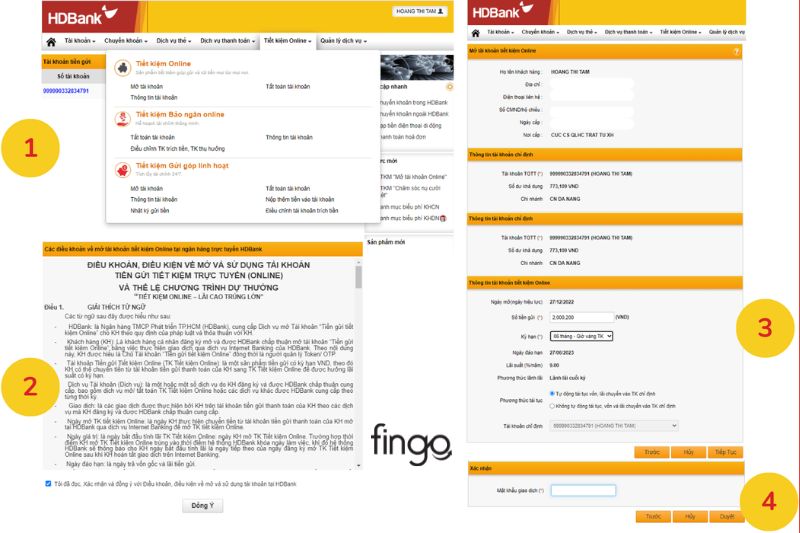 Cách gửi tiết kiệm online HDBank qua Internet Banking