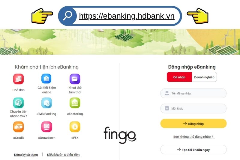 Mở khóa Internet Banking HDBank online qua website ngân hàng