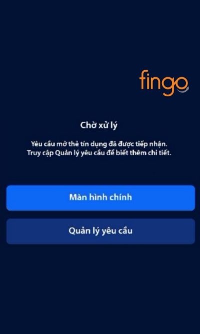 Nhận thông báo hồ sơ đang được xử lý.
