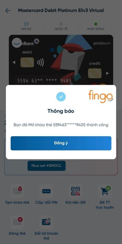 Mở thẻ ATM Vietinbank bị khóa thành công