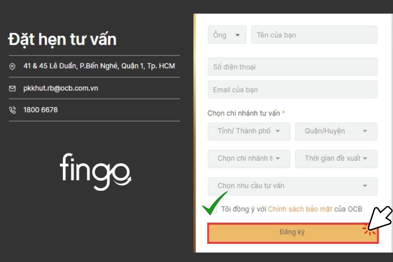 OCB nhận tư vấn về dịch vụ OCB Priority