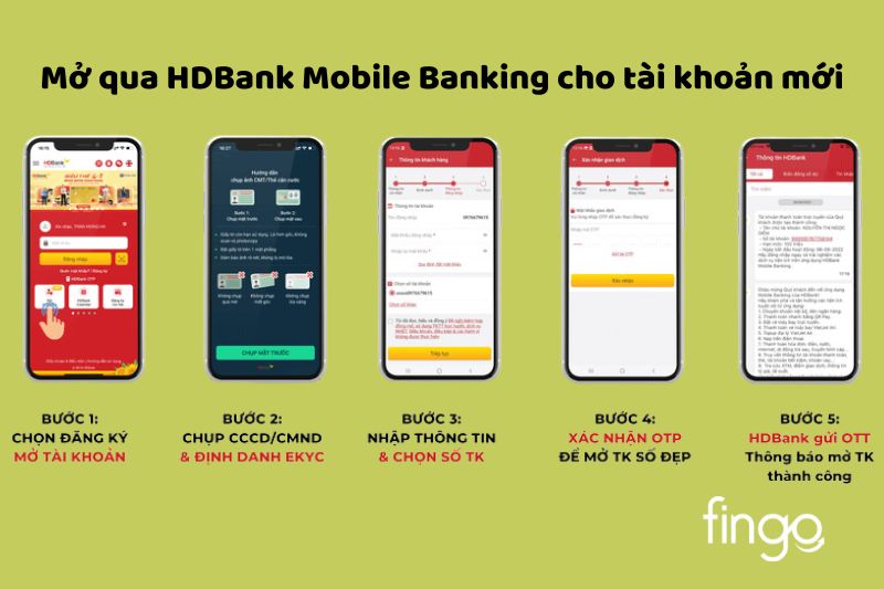 Mở tài khoản HDBank số đẹp qua HDBank Mobile Banking cho tài khoản mới