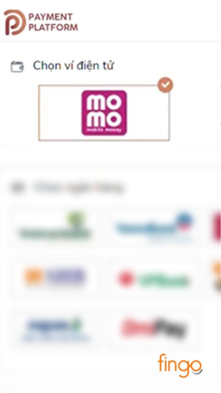 Chọn phương thức thanh toán bằng MoMo