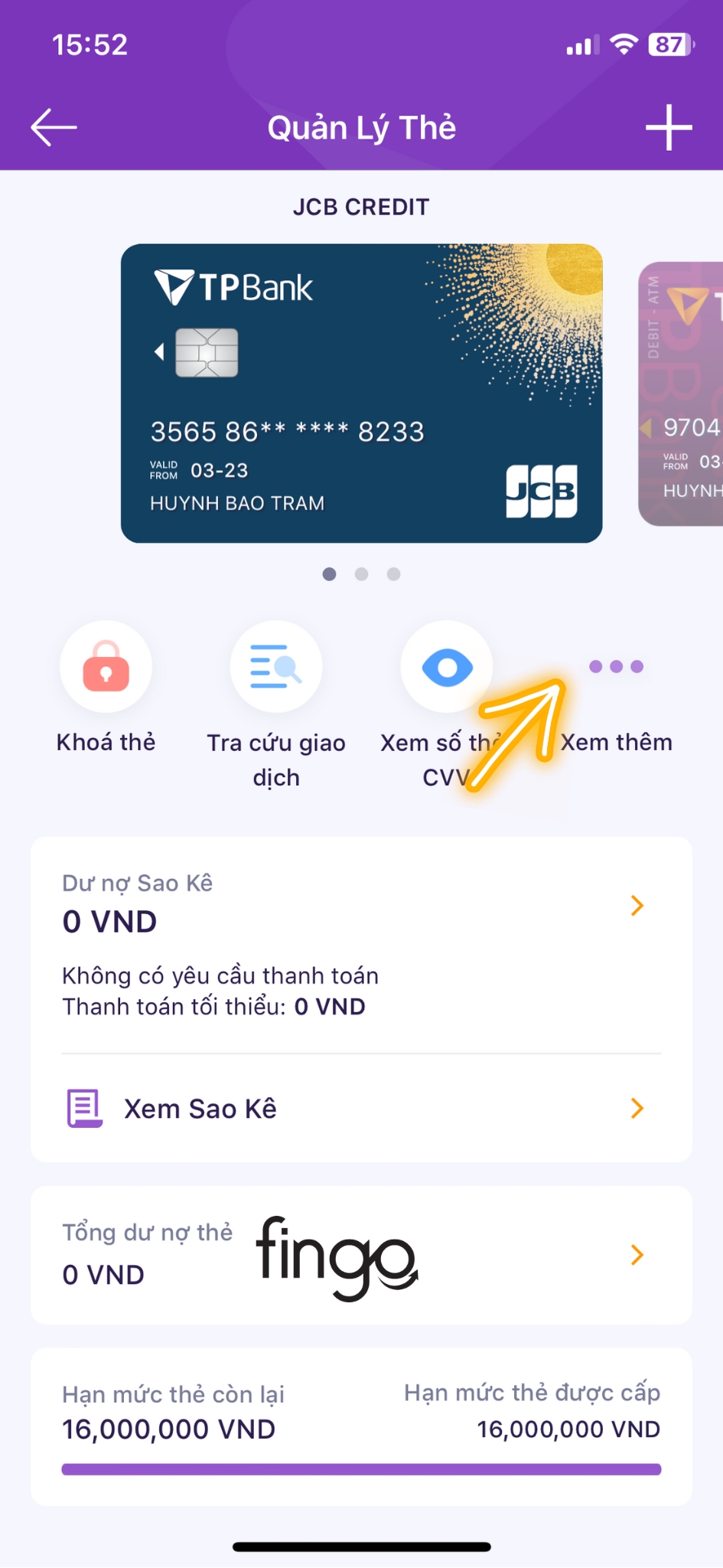 Chọn "Xem thêm".