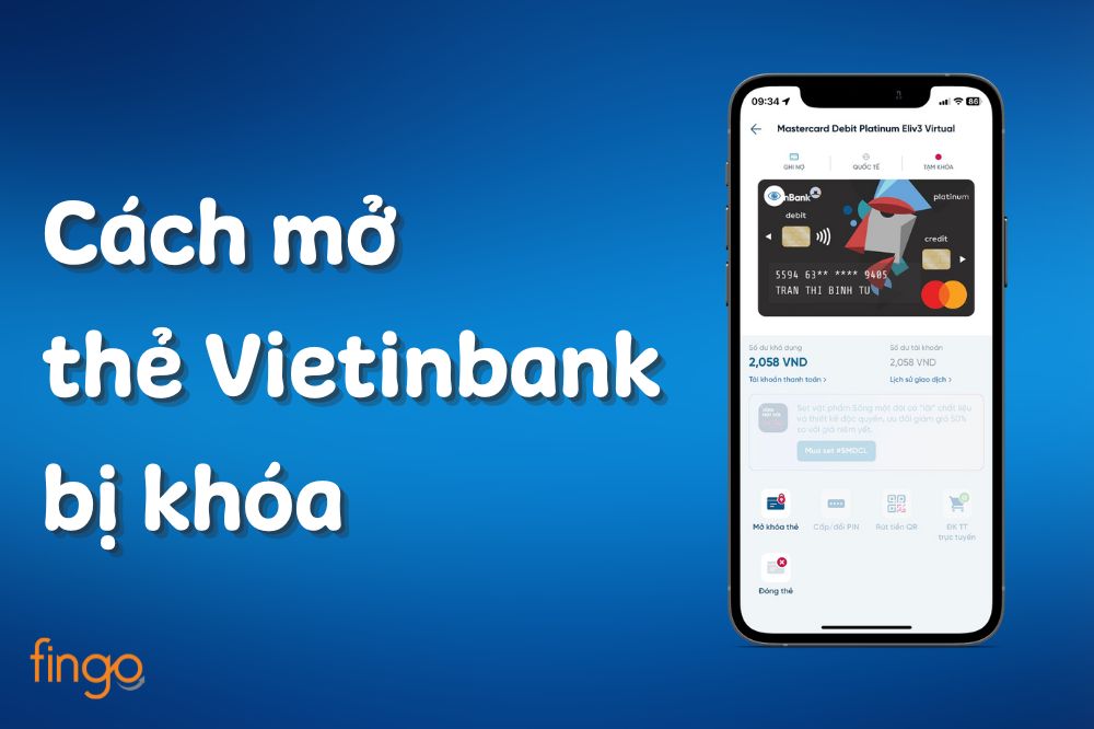 Hướng dẫn mở thẻ Vietinbank bị khóa