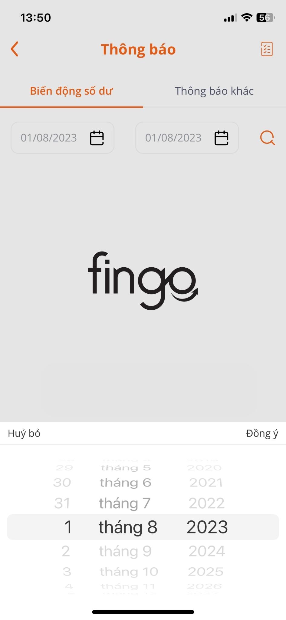 Sau khi chọn thời gian, lịch sử giao dịch sẽ hiện ra.