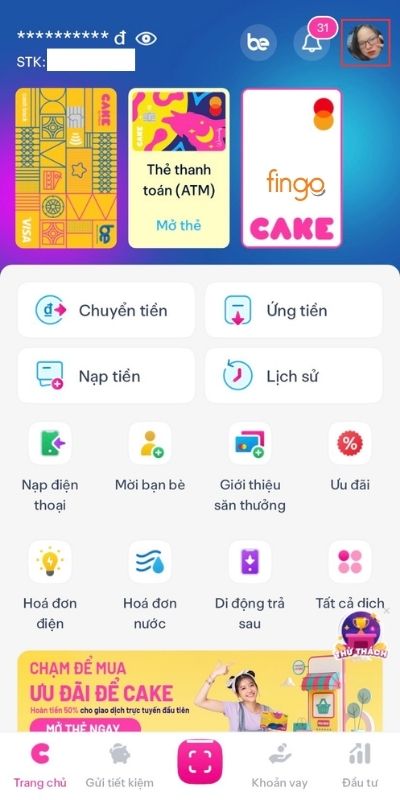 Vào mục Cá nhân