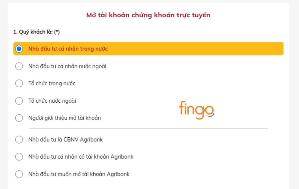 Cách mở tài khoản chứng khoán Agribank online