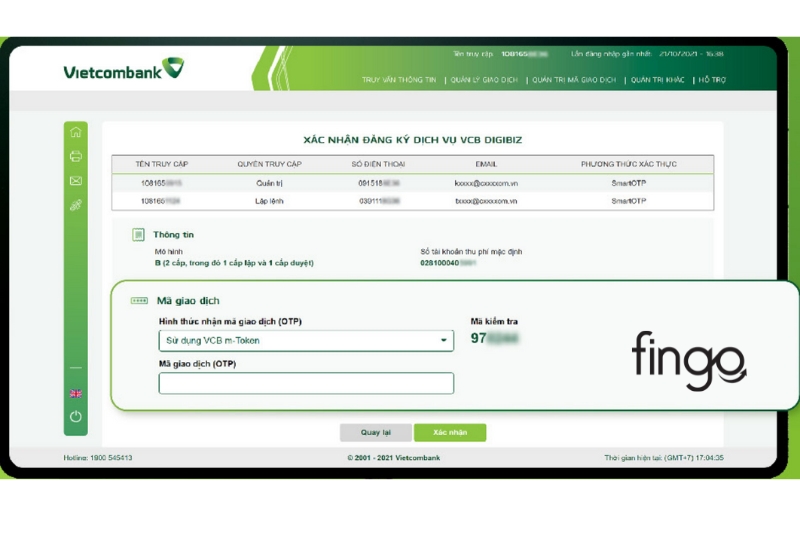 Cách chuyển đổi từ Digibank sang DigiBiz bước 5