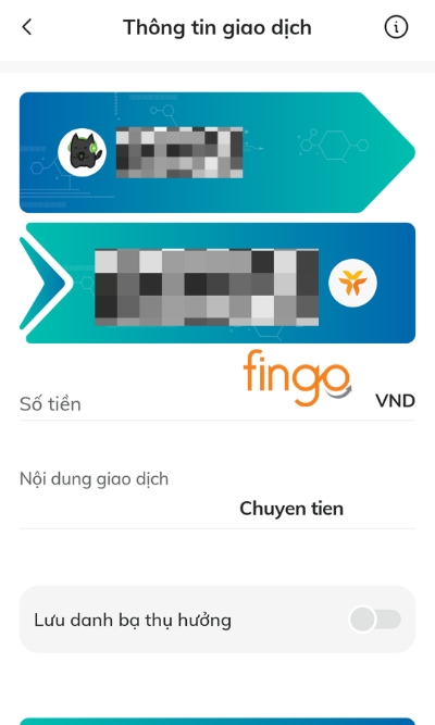 Nhập số tiền cần chuyển, chọn Tiếp tục