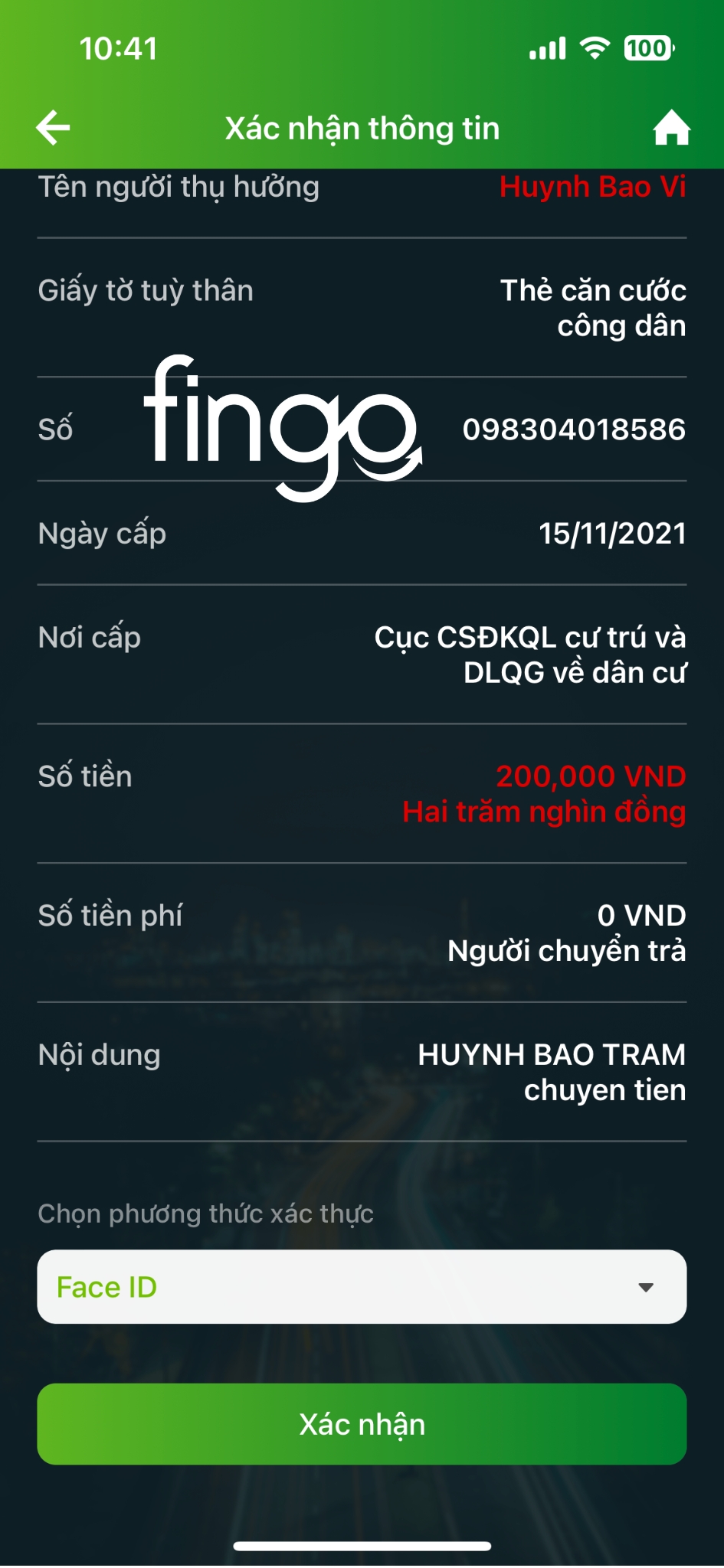 Cách chuyển tiền mặt Vietcombank bước 3