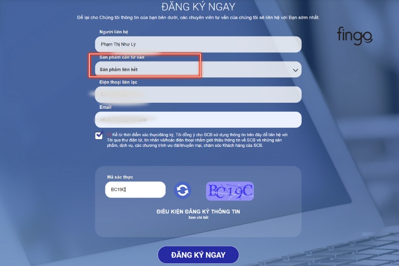 Cách đăng ký SMS Banking SCB online