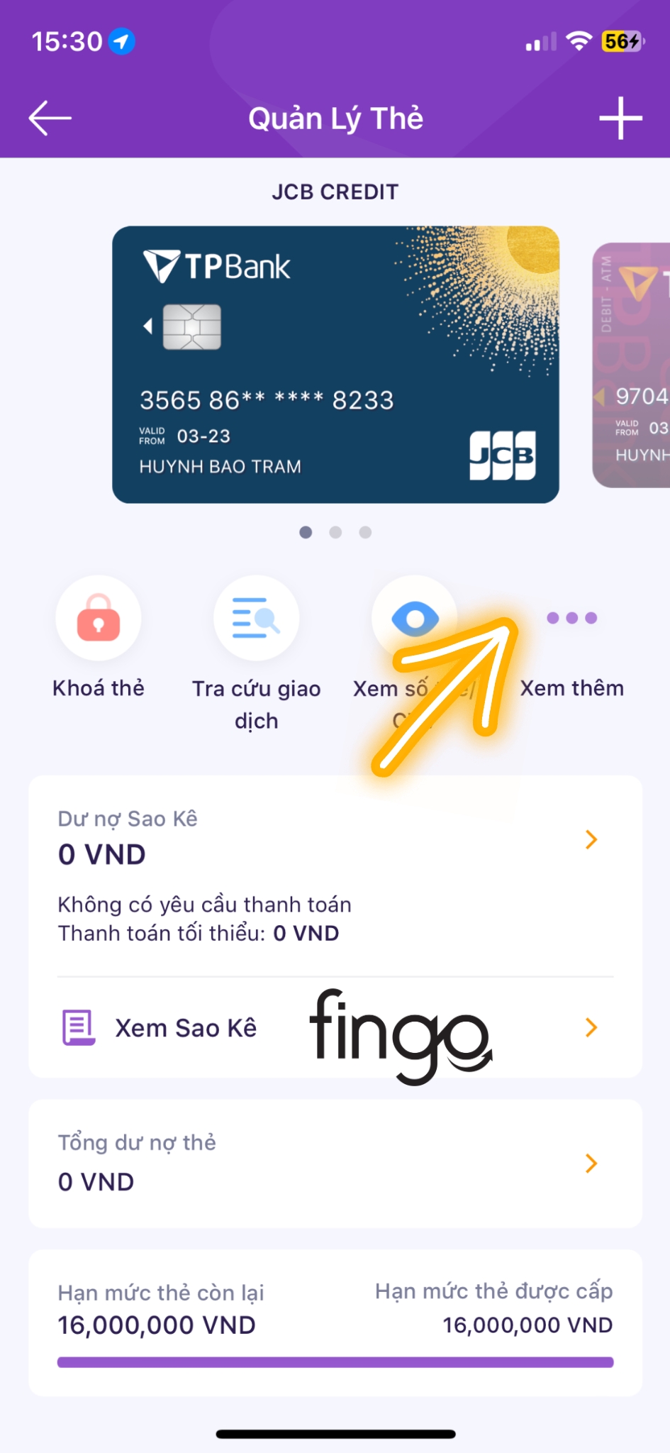 Cách đổi mã PIN TPBank online bước 2