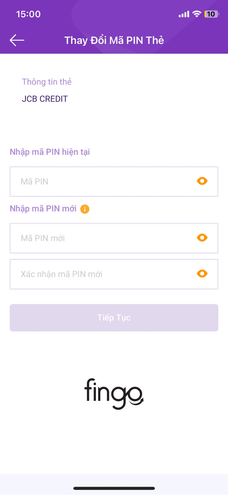 Cách đổi mã PIN TPBank online bước 5