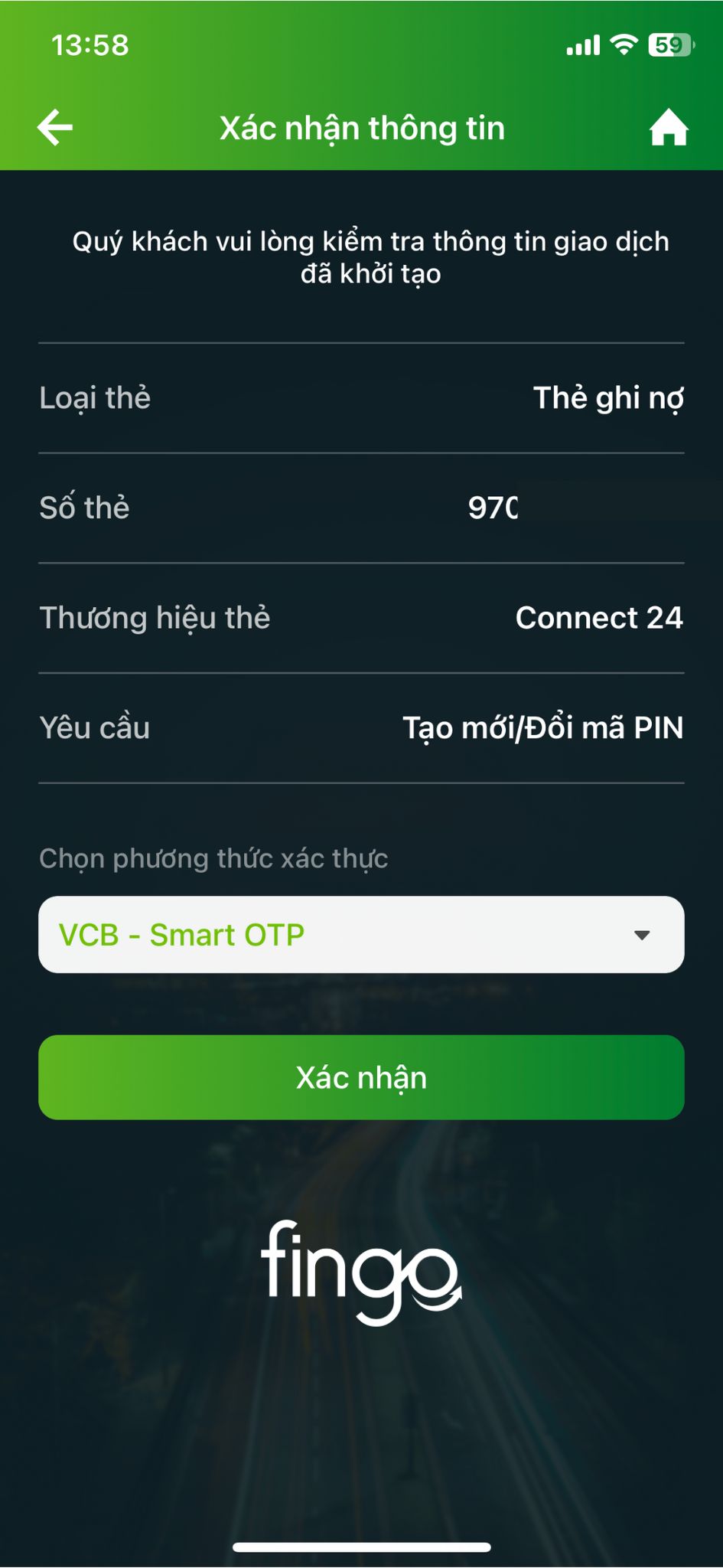 Cách đổi mã PIN Vietcombank bước 4