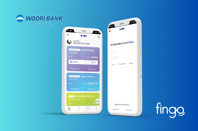 Cách kiểm tra số dư tài khoản Woori Bank qua ứng dụng WON trên smartphone. 