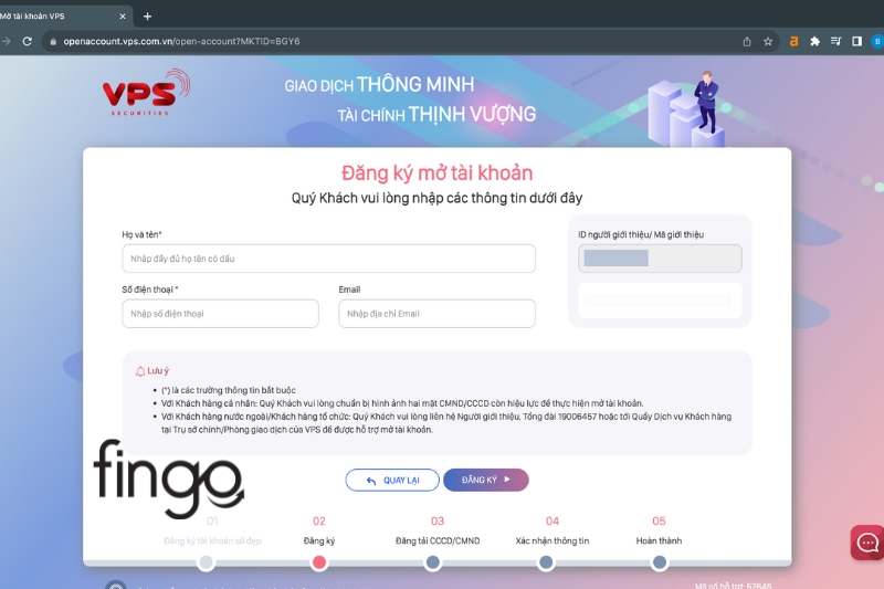 Cách mở tài khoản chứng khoán VPS