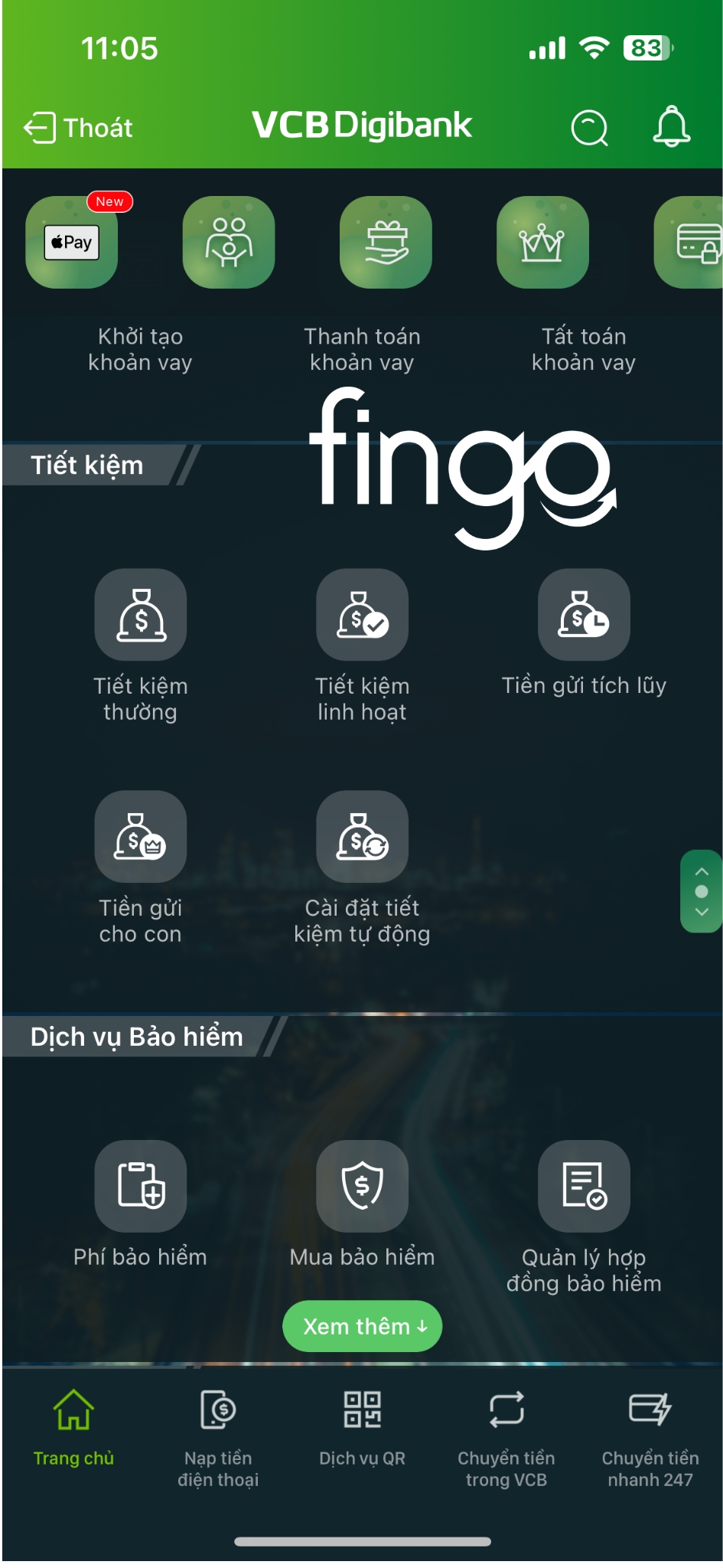 Cách tất toán tiền tiết kiệm online Vietcombank bước 1