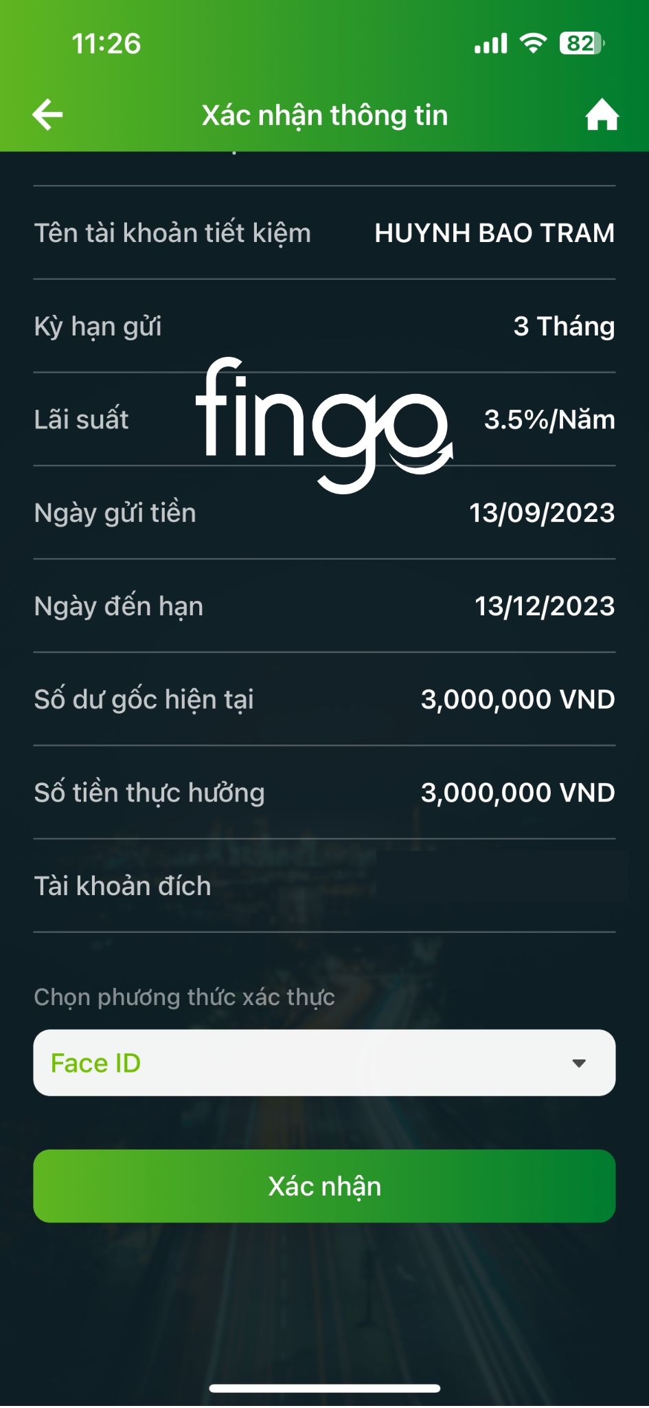 Cách tất toán tiền tiết kiệm online Vietcombank bước 5