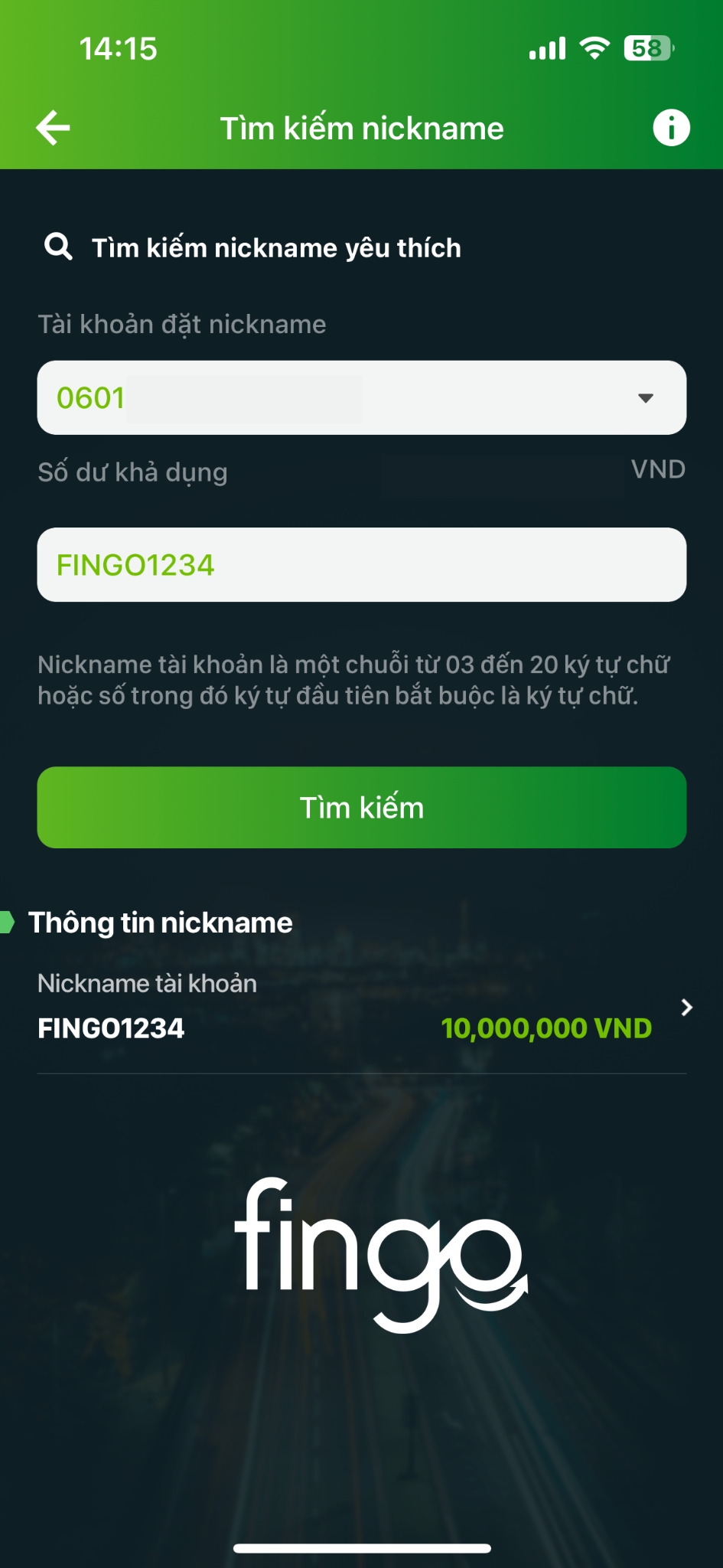 Cách thêm mới nickname tài khoản Vietcombank bước 2