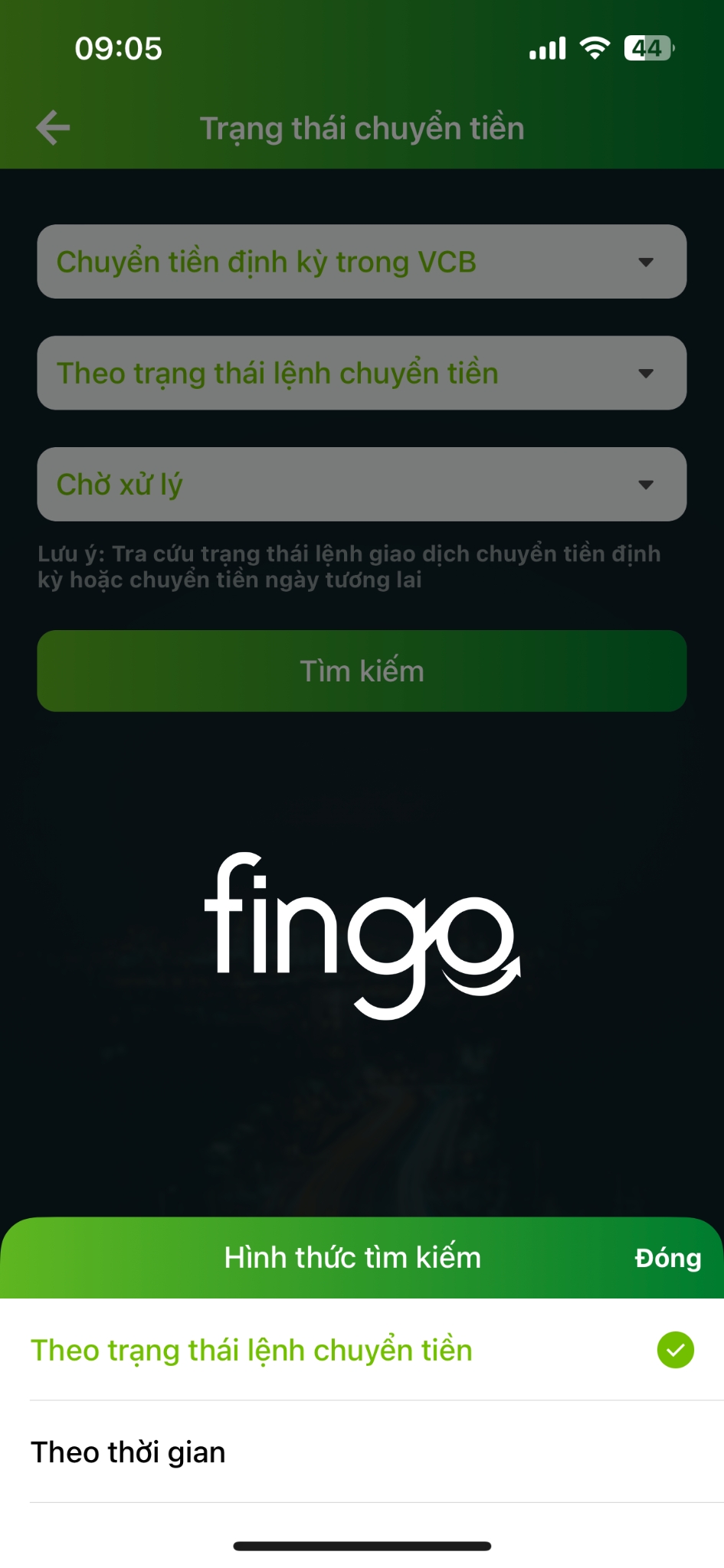 Cách xem trạng thái chuyển tiền Vietcombank bước 3
