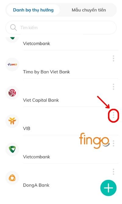Chọn dấu 3 chấm tại tài khoản muốn xóa.