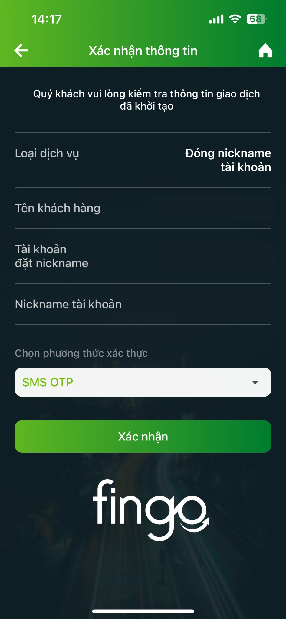 Cách xóa nickname tài khoản Vietcombank bước 3