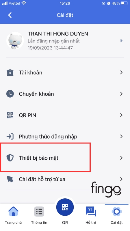 Chọn thiết bị bảo mật