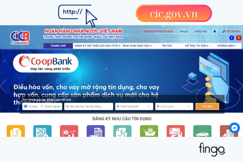 Truy cập vào trang web để bắt đầu kiểm tra nợ xấu.