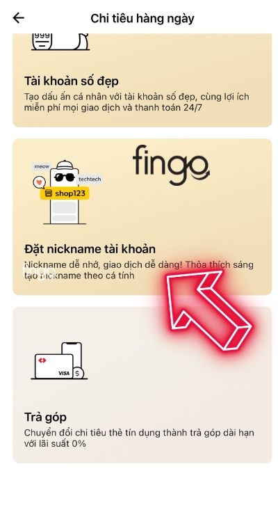 Chọn đặt nickname tài khoản