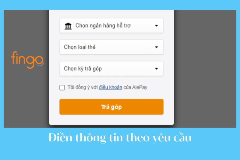 Điền thông tin theo yêu cầu trên website