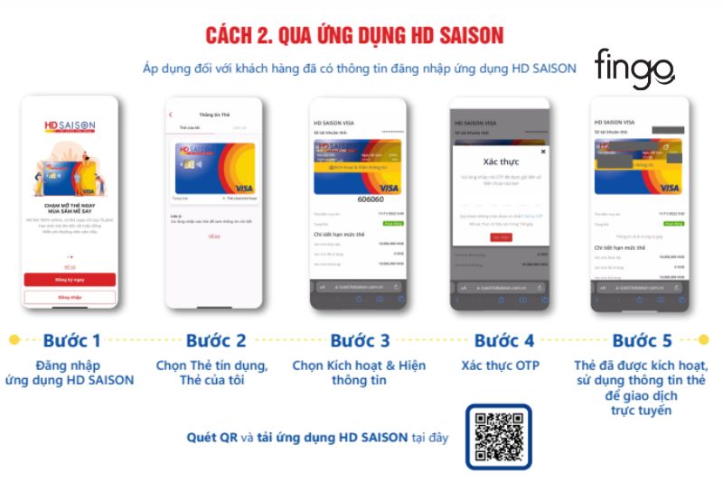 Kích hoạt thẻ tín dụng quốc tế HD SAISON Visa trên ứng dụng HDSAISON