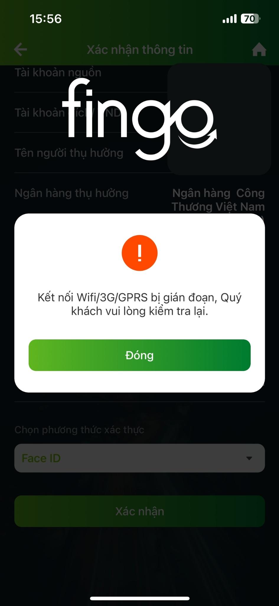 Hệ thống tạm thời gián đoạn Vietcombank