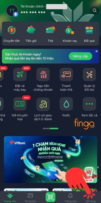 Chọn danh mục Mở rộng