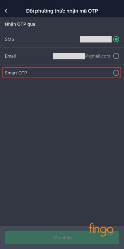 Chọn Smart OTP