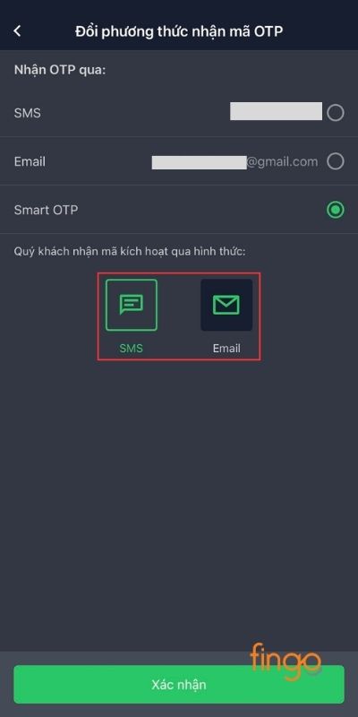 Chọn hình thức nhận mã kích hoạt phù hợp