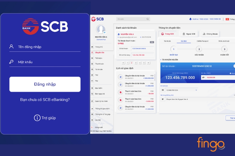 Kiểm tra số dư SCB bằng Internet Banking
