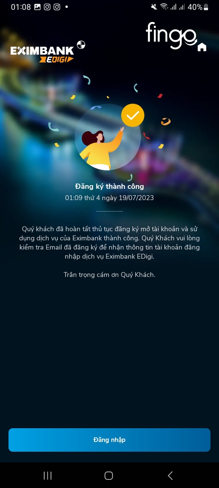 Bước 9: Hoàn tất thủ tục đăng ký.