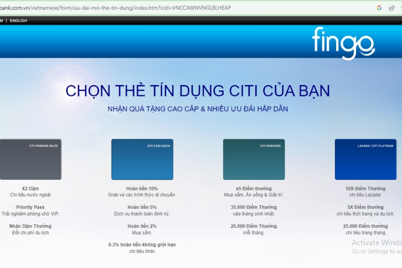 Chọn loại thẻ tín dụng phù hợp nhu cầu của bạn.