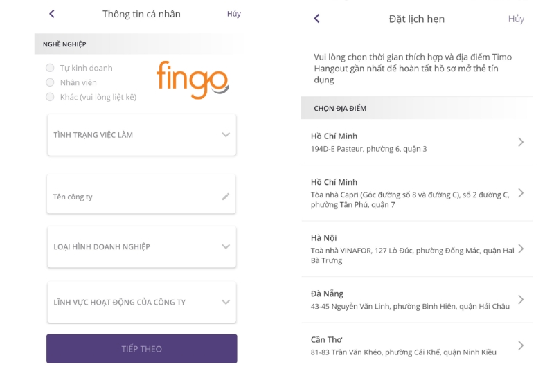  Điền thông tin và đặt hẹn đến Timo Hangout theo thời gian mong muốn.