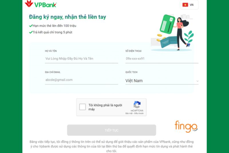 Điền thông tin cá nhân