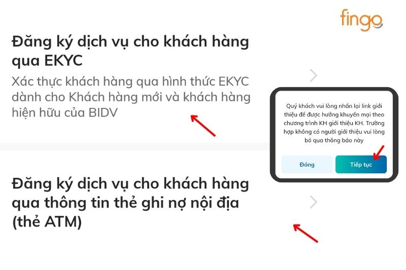 Nhập mã giới thiệu BIDV ở đâu?