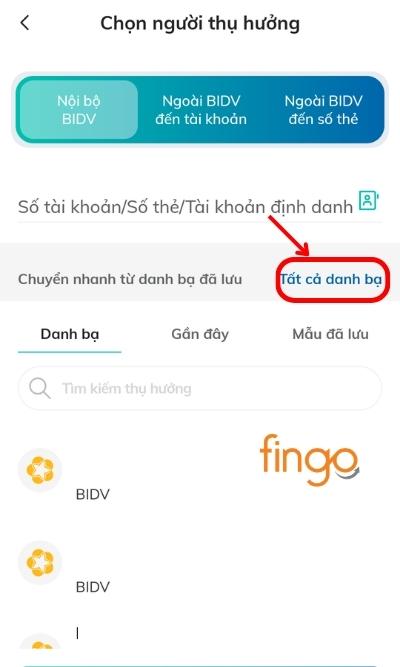 Chọn mục Tất cả danh bạ. 