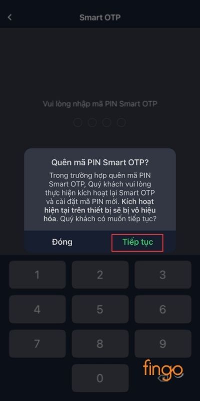 Bấm Tiếp tục